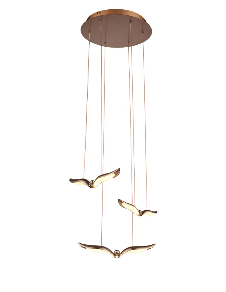  Step Into Design Lampa wisząca GUFO 3 LED różowe złoto 36 cm ST-DL8506