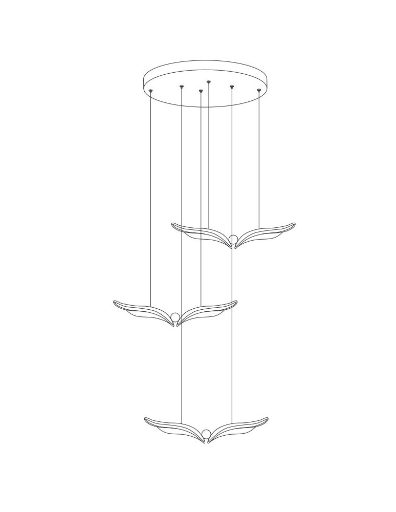 Step Into Design Lampa wisząca GUFO 3 LED różowe złoto 36 cm ST-DL8506