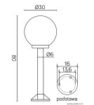 Lampy ogrodowe stojące - SU-MA Kule/Elipsy 60 K 5002/3/K (80 cm) Stojąca - product 3