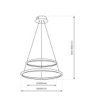 Milagro Lampa wisząca HOOP CHROME 51W LED ML1550 Milagro Lampa wisząca HOOP CHROME 51W LED ML1550