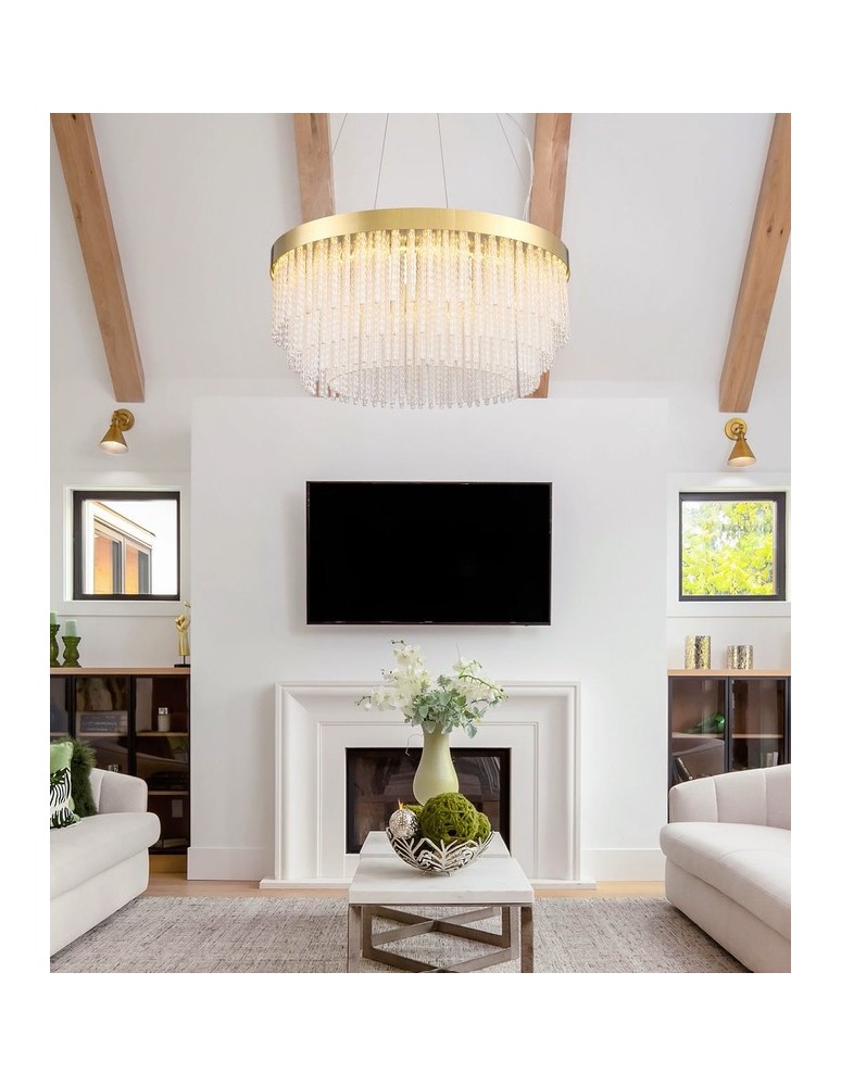 Step Into Design Lampa wisząca GLORIA LED kryształowa złota 60 cm ST-DL8511 Step Into Design Lampa wisząca GLORIA LED kryształowa złota 60 cm ST-DL8511