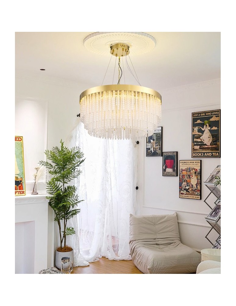 Step Into Design Lampa wisząca GLORIA LED kryształowa złota 60 cm ST-DL8511 Step Into Design Lampa wisząca GLORIA LED kryształowa złota 60 cm ST-DL8511
