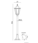 Lampy ogrodowe stojące - SU-MA Retro Midi K 5002/2 M (106 cm) Stojąca - product 6