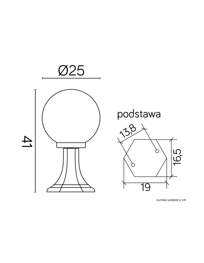 Lampy ogrodowe stojące - SU-MA Kule Classic K 4011/1/K 250 Stojąca - product kolory-swiatla.pl 3