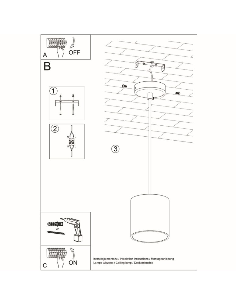 Sollux Lampa wisząca ORBIS 1 czarny SL.0051