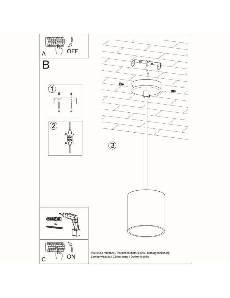 Sollux Lampa wisząca ORBIS 1 szary SL.0052 Sollux Lampa wisząca ORBIS 1 szary SL.0052