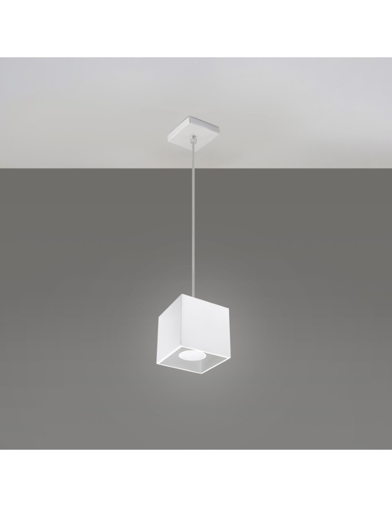 Sollux Lampa wisząca QUAD 1 biały SL.0062 Sollux Lampa wisząca QUAD 1 biały SL.0062