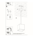 Sollux Lampa wisząca QUAD 1 biały SL.0062 Sollux Lampa wisząca QUAD 1 biały SL.0062
