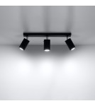 Lampy sufitowe - Sollux Plafon RING 3L czarny SL.0093 - product 3