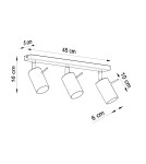 Lampy sufitowe - Sollux Plafon RING 3L czarny SL.0093 - product 4