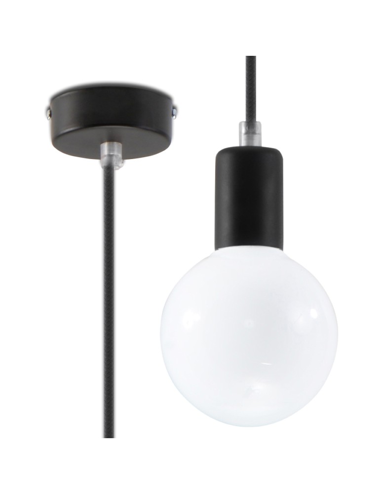 Sollux Lampa wisząca EDISON czarna SL.0152