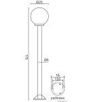 Lampy ogrodowe stojące - SU-MA Kule/Elipsy 60 K 5002/1/K 250 Stojąca - product 3