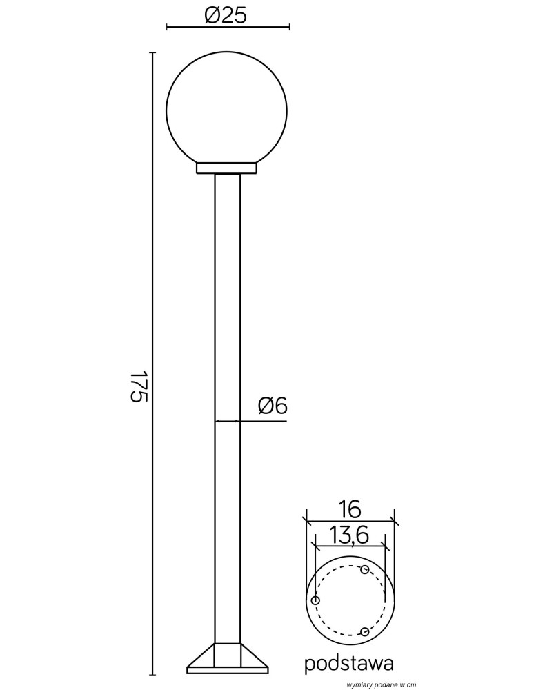 Lampy ogrodowe stojące - SU-MA Kule/Elipsy 60 K 5002/1/K 250 Stojąca - product kolory-swiatla.pl 3