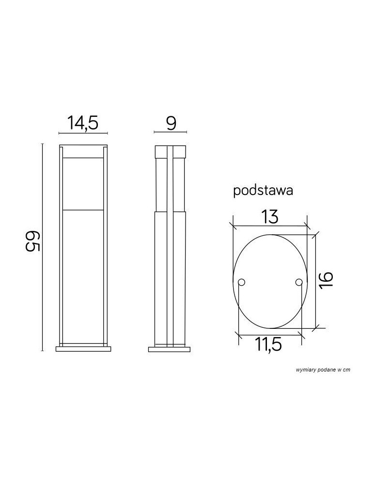 Lampy ogrodowe stojące - SU-MA ELIS TO 3902-H 650 BL Stojąca - product kolory-swiatla.pl 5
