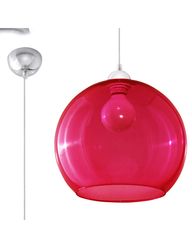 Sollux Lampa wisząca BALL czerwona SL.0253 Sollux Lampa wisząca BALL czerwona SL.0253