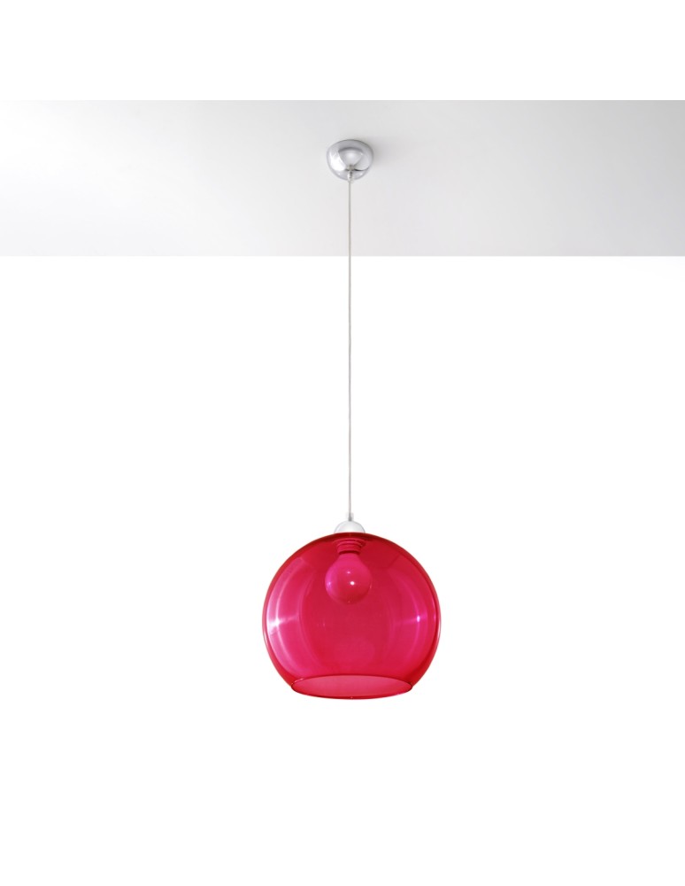 Sollux Lampa wisząca BALL czerwona SL.0253 Sollux Lampa wisząca BALL czerwona SL.0253
