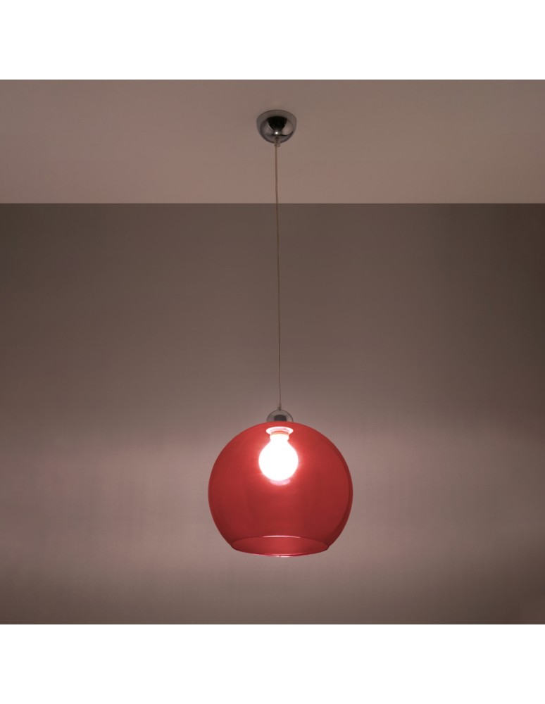 Sollux Lampa wisząca BALL czerwona SL.0253 Sollux Lampa wisząca BALL czerwona SL.0253