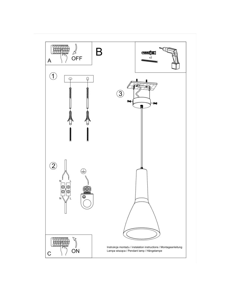 Sollux Lampa wisząca EMPOLI SL.0280 Sollux Lampa wisząca EMPOLI SL.0280