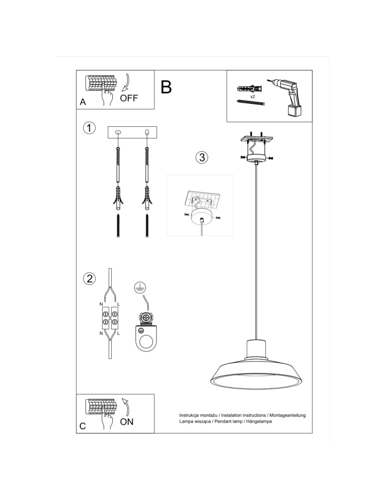 Sollux Lampa wisząca AFRA SL.0282 Sollux Lampa wisząca AFRA SL.0282