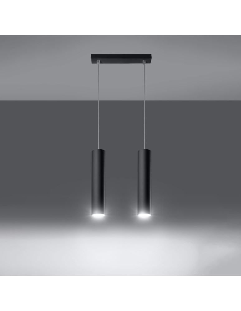 Sollux Lampa wisząca LAGOS 2 czarny SL.0328 Sollux Lampa wisząca LAGOS 2 czarny SL.0328