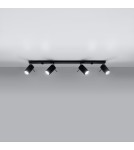 Sollux Plafon RING 4L czarny SL.0332 Sollux Plafon RING 4L czarny SL.0332