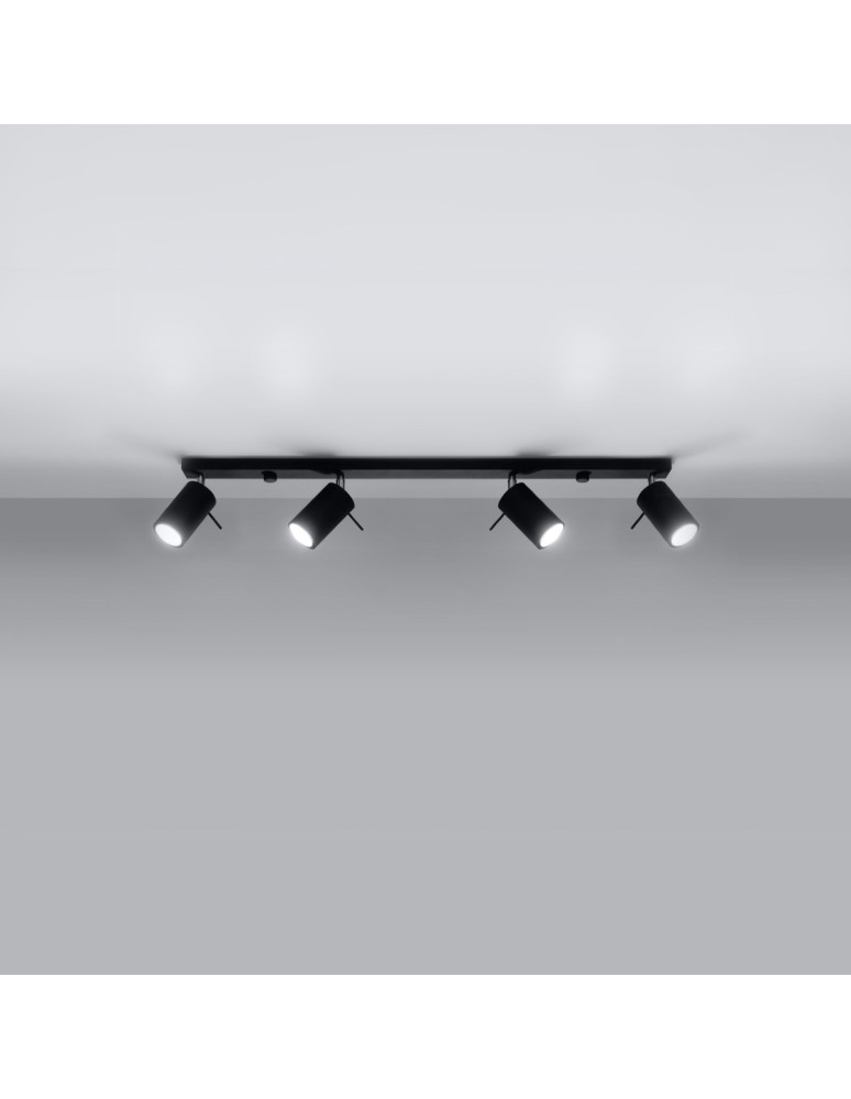 Sollux Plafon RING 4L czarny SL.0332 Sollux Plafon RING 4L czarny SL.0332