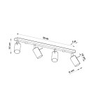 Sollux Plafon RING 4L czarny SL.0332 Sollux Plafon RING 4L czarny SL.0332