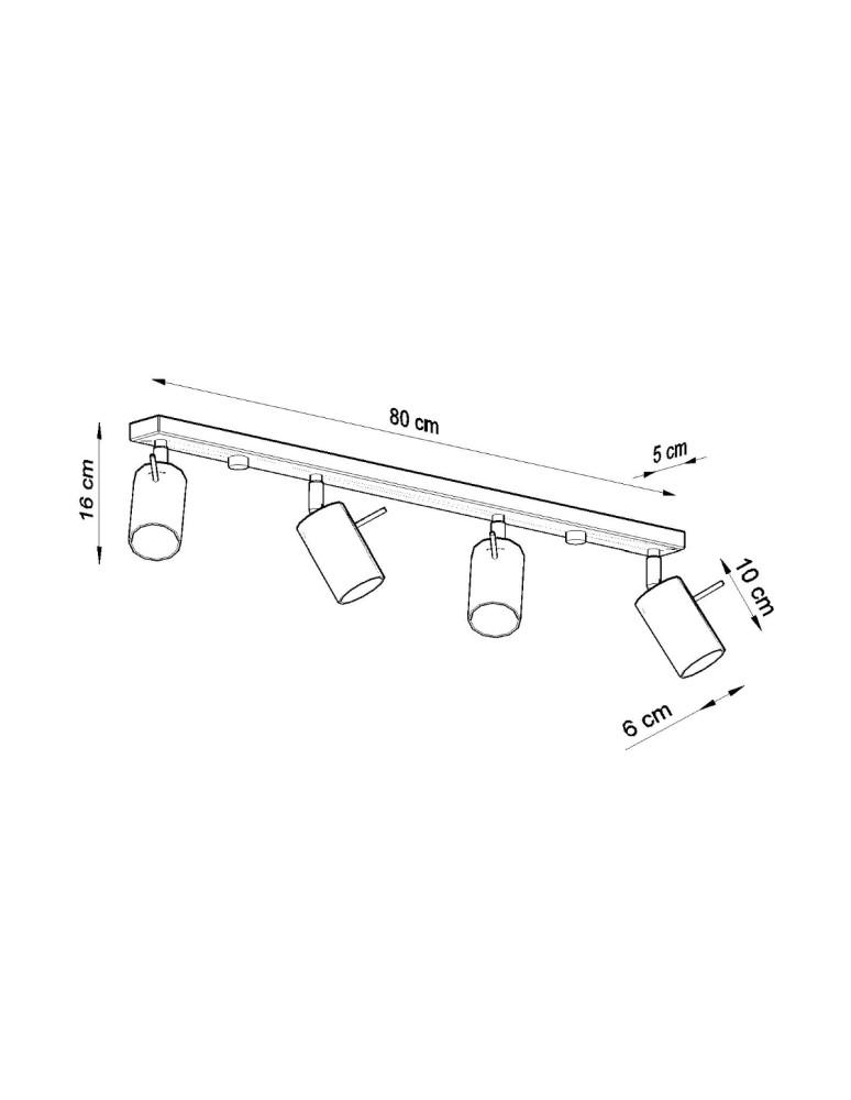 Sollux Plafon RING 4L czarny SL.0332 Sollux Plafon RING 4L czarny SL.0332
