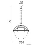 Lampy zewnętrzne wiszące - SU-MA Kule z koszykiem 200 K 1018/1/KPO Wisząca - produkt 5