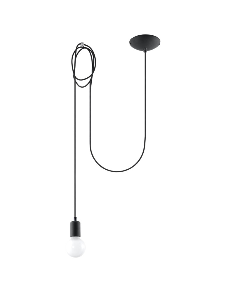 Sollux Lampa wisząca EDISON 1 LONG czarny SL.0369