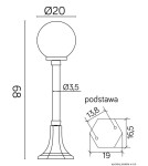 Lampy ogrodowe stojące - SU-MA Kule Classic 68 cm K 5002/3/KP 200 Stojąca - product 3