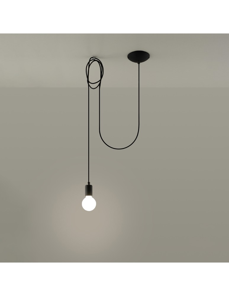 Sollux Lampa wisząca EDISON 1 LONG czarny SL.0369