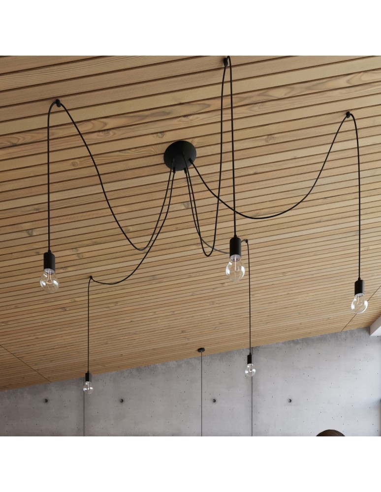 Sollux Lampa wisząca EDISON 1 LONG czarny SL.0369
