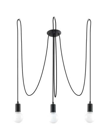 Sollux Żyrandol EDISON 3 czarny SL.0370