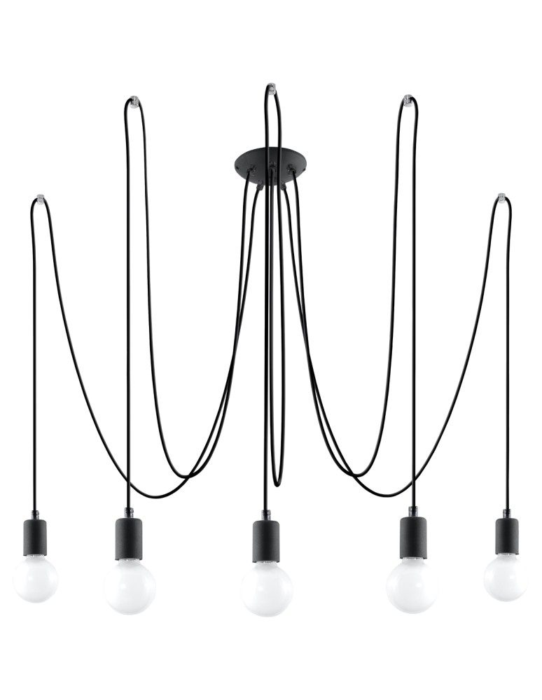 Sollux Żyrandol EDISON 5 czarny SL.0371 Sollux Żyrandol EDISON 5 czarny SL.0371