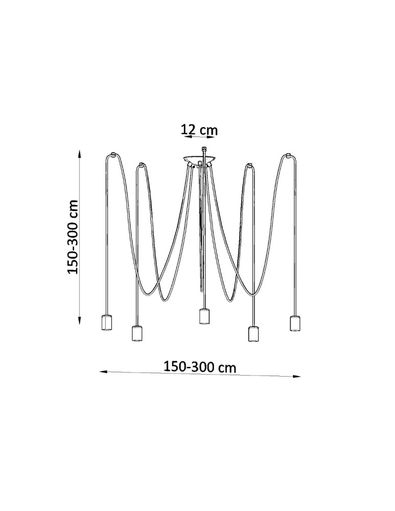 Sollux Żyrandol EDISON 5 czarny SL.0371 Sollux Żyrandol EDISON 5 czarny SL.0371