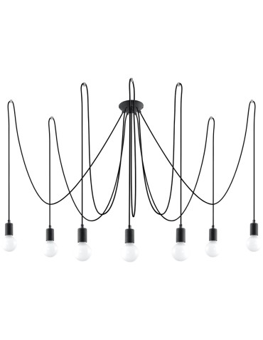 Sollux Żyrandol EDISON 7 czarny SL.0372