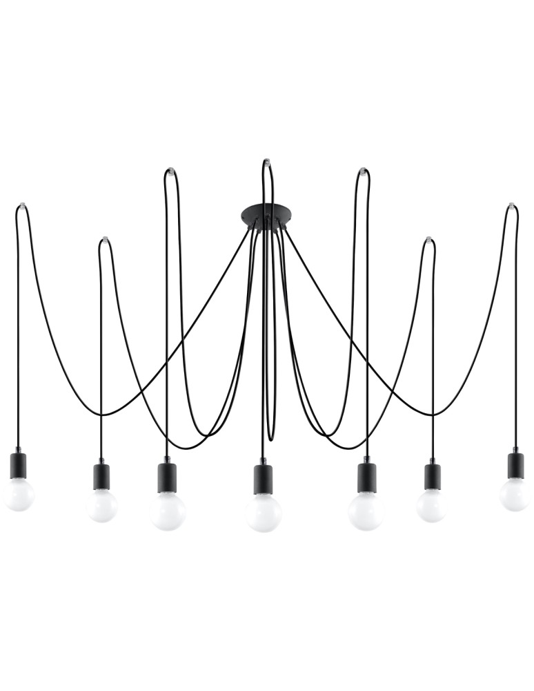 Sollux Żyrandol EDISON 7 czarny SL.0372 Sollux Żyrandol EDISON 7 czarny SL.0372