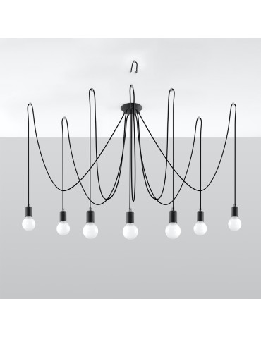 Sollux Żyrandol EDISON 7 czarny SL.0372 - produkt 2