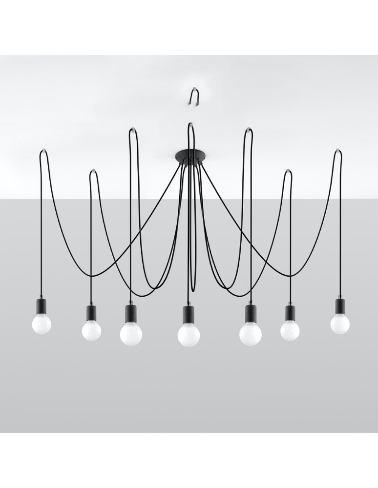 Sollux Żyrandol EDISON 7 czarny SL.0372 Sollux Żyrandol EDISON 7 czarny SL.0372