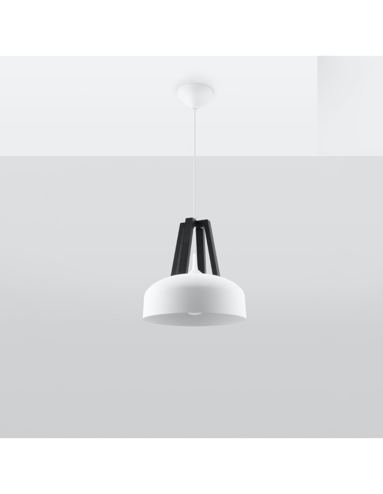 Sollux Lampa wisząca CASCO biała/czarna SL.0387 Sollux Lampa wisząca CASCO biała/czarna SL.0387