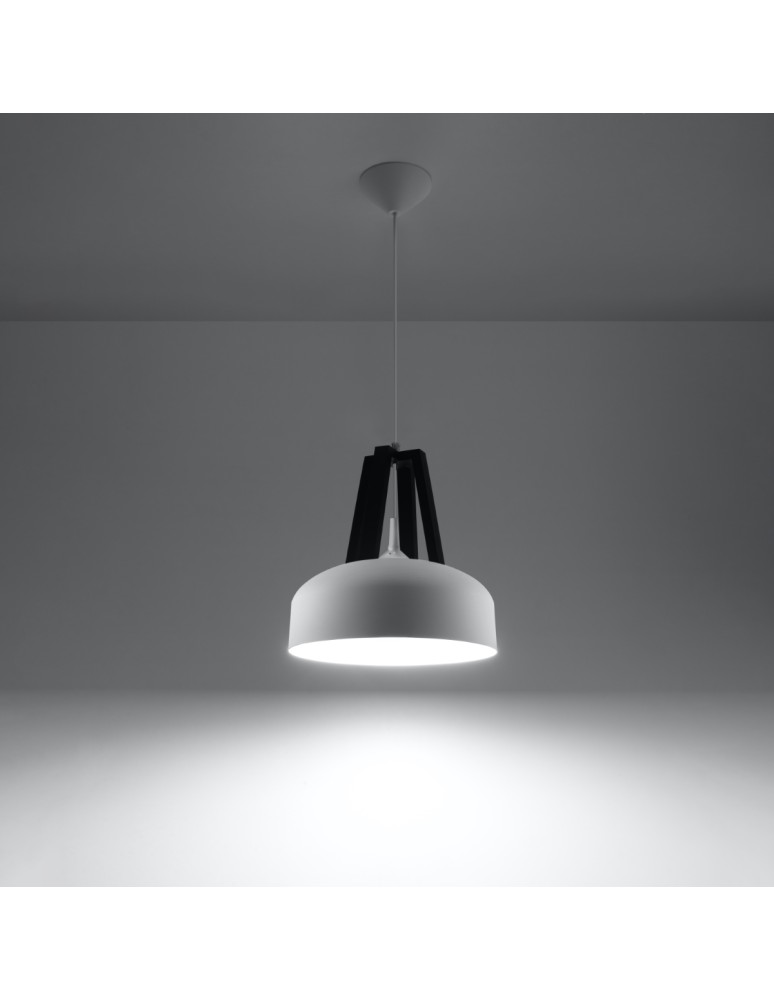 Sollux Lampa wisząca CASCO biała/czarna SL.0387 Sollux Lampa wisząca CASCO biała/czarna SL.0387