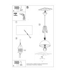 Sollux Lampa wisząca CASCO biała/czarna SL.0387 Sollux Lampa wisząca CASCO biała/czarna SL.0387