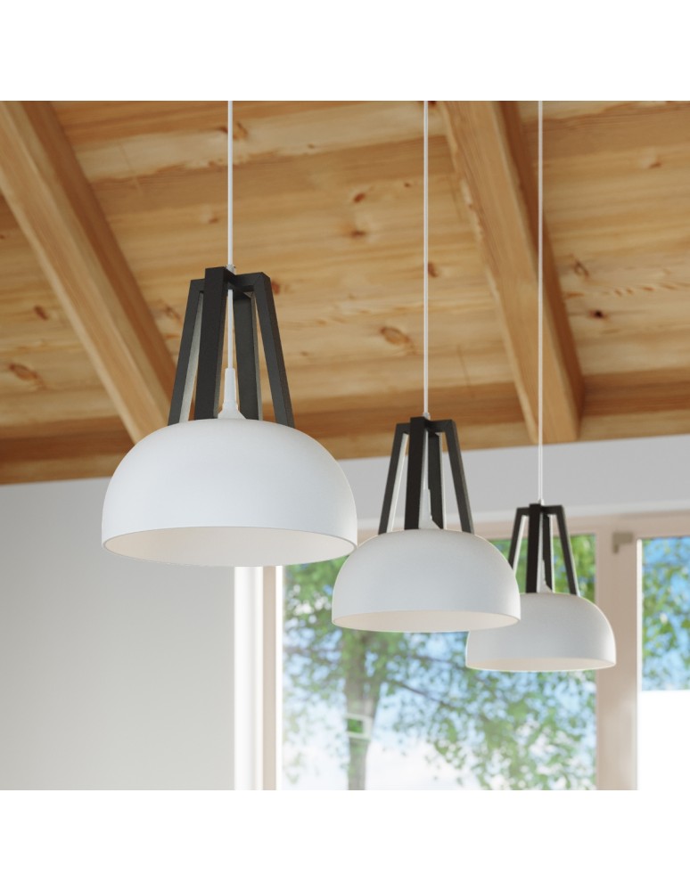 Sollux Lampa wisząca CASCO biała/czarna SL.0387 Sollux Lampa wisząca CASCO biała/czarna SL.0387