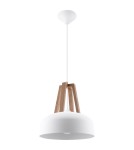 Sollux Lampa wisząca CASCO biała/naturalne drewno SL.0388 Sollux Lampa wisząca CASCO biała/naturalne drewno SL.0388