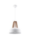Sollux Lampa wisząca CASCO biała/naturalne drewno SL.0388