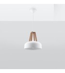 Sollux Lampa wisząca CASCO biała/naturalne drewno SL.0388 Sollux Lampa wisząca CASCO biała/naturalne drewno SL.0388