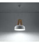 Sollux Lampa wisząca CASCO biała/naturalne drewno SL.0388 Sollux Lampa wisząca CASCO biała/naturalne drewno SL.0388
