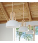 Sollux Lampa wisząca CASCO biała/naturalne drewno SL.0388 Sollux Lampa wisząca CASCO biała/naturalne drewno SL.0388