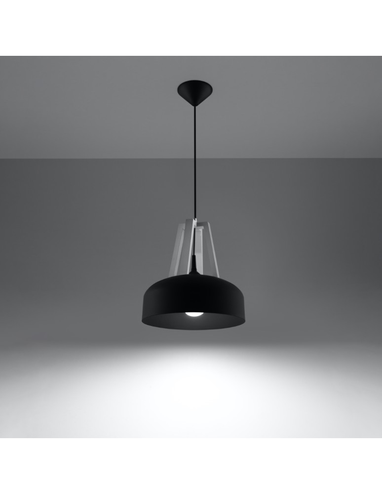 Sollux Lampa wisząca CASCO czarna/biała SL.0389 Sollux Lampa wisząca CASCO czarna/biała SL.0389